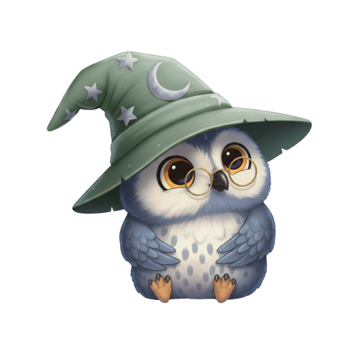 Hibou Harmonia en train de lire