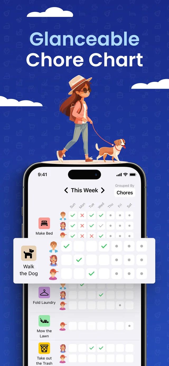 Ficha de Chorsee en la App Store: tabla de tareas de la semana para cada miembro de la familia