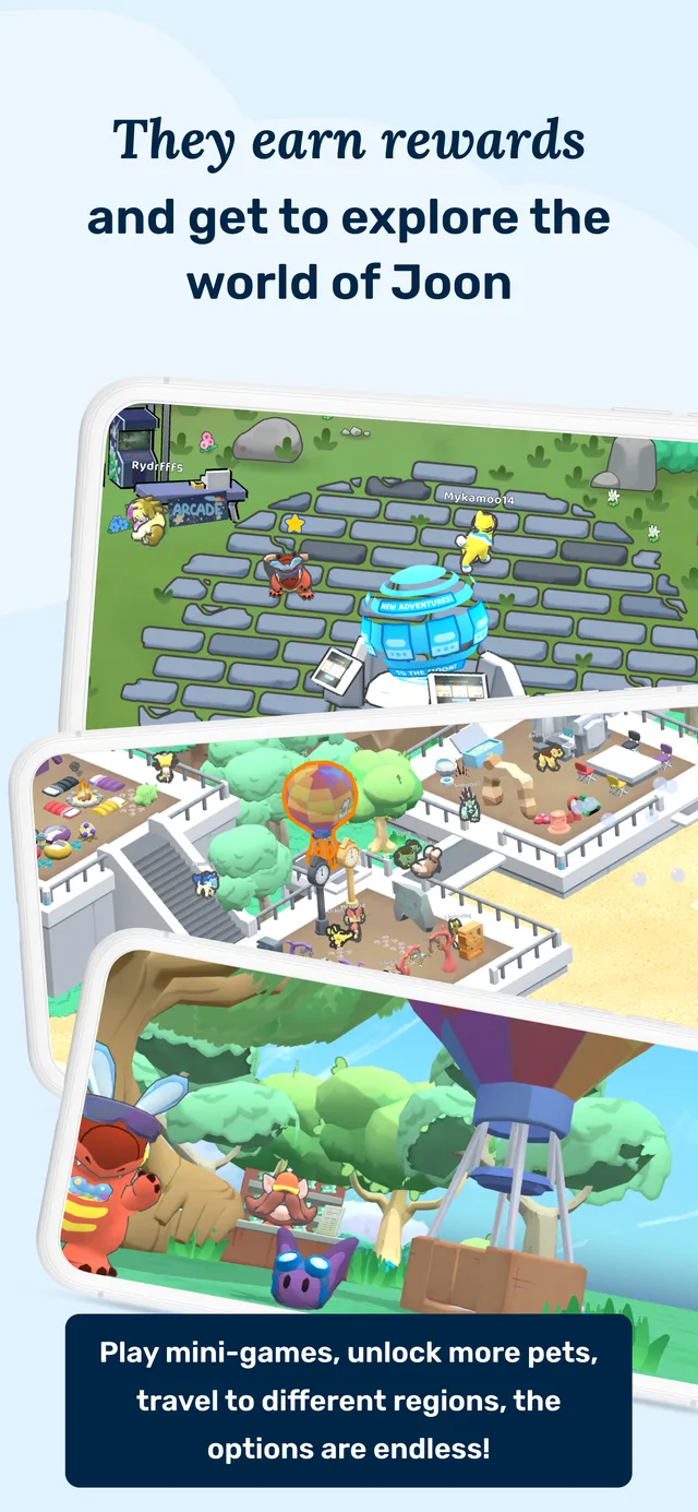 Joon App Store listing: the game world, with mini-games and regions to explore