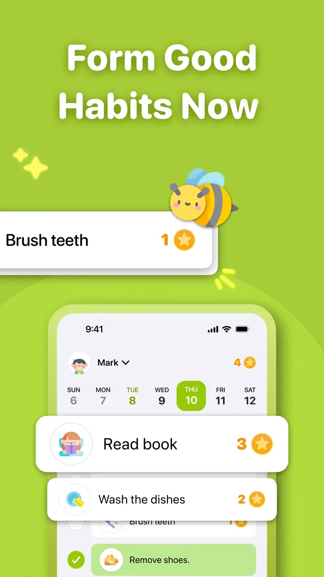NeatKid App Store listing: a child’s chores for the day, with stars for each
