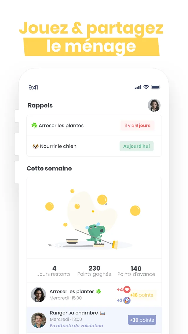 Ficha de Nipto en el App Store: lista de recordatorios del hogar y puntos de la semana